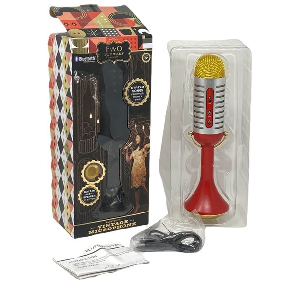 FAO Schwarz Other - FAO SCHWARTZ Bluetooth Vintage Microphone ~ Stream Songs from Phone STILL IN BOX